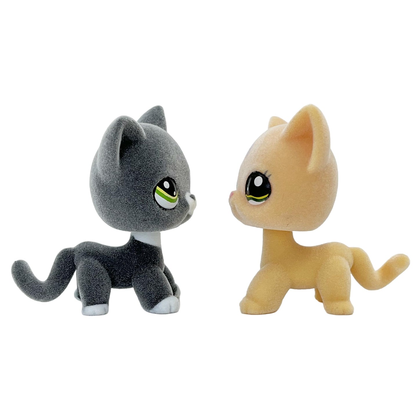 2pcs Custom-Made Flocked Animal Figure Fuzzy Collie Great Dane Dachshund Cocker Spaniel Dog Short Hair cat Old Pet Shop Toy Birt