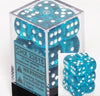 Chessex Translucent 16Mm D6 Teal W/White Dice Block 12 Pipped Dice