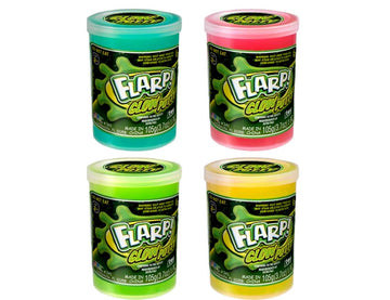 JA-RU Flarp Glow in The Dark Noise Putty - 1 Pack Silicone Polymer Stress Toy, Assorted Neon Colors, Model 341