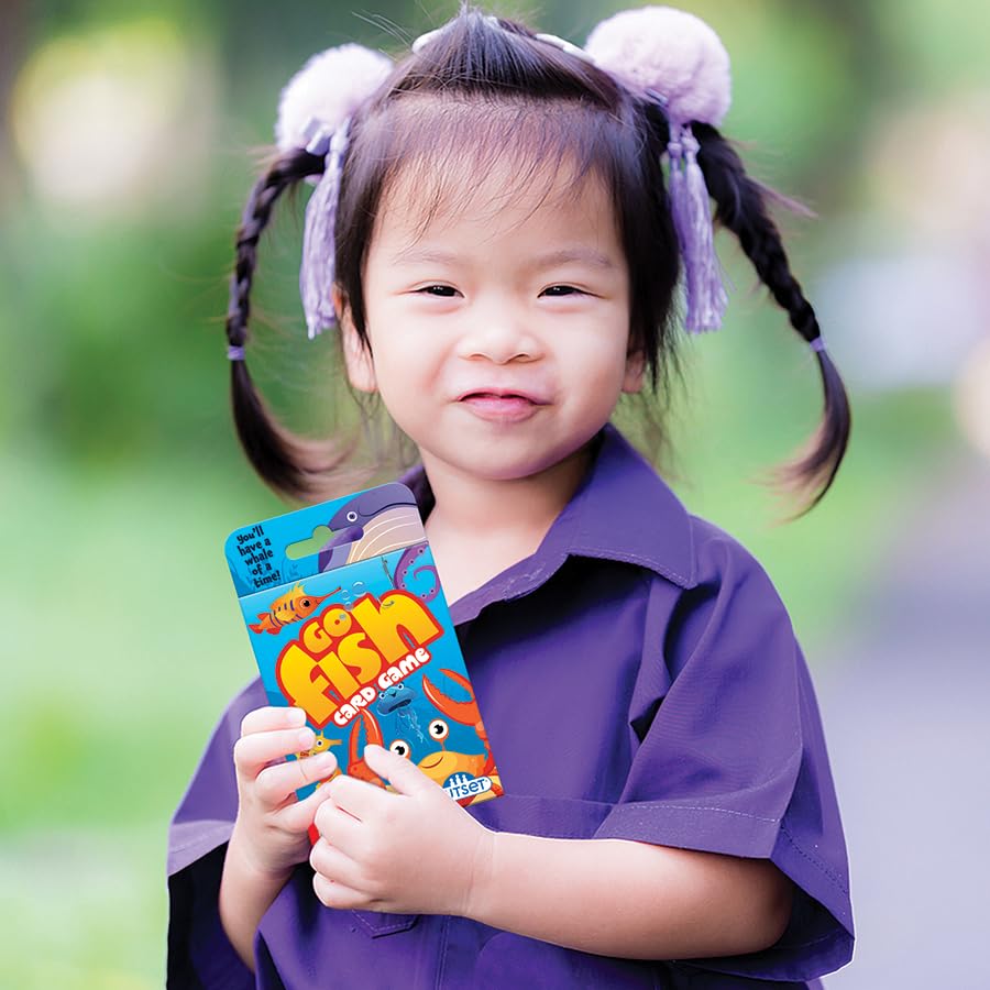 Outset Media Go Fish Card Game - Classic 36 Oversized Cards for 2-4 Players, Ages 4+, Multicolor, Model 19149