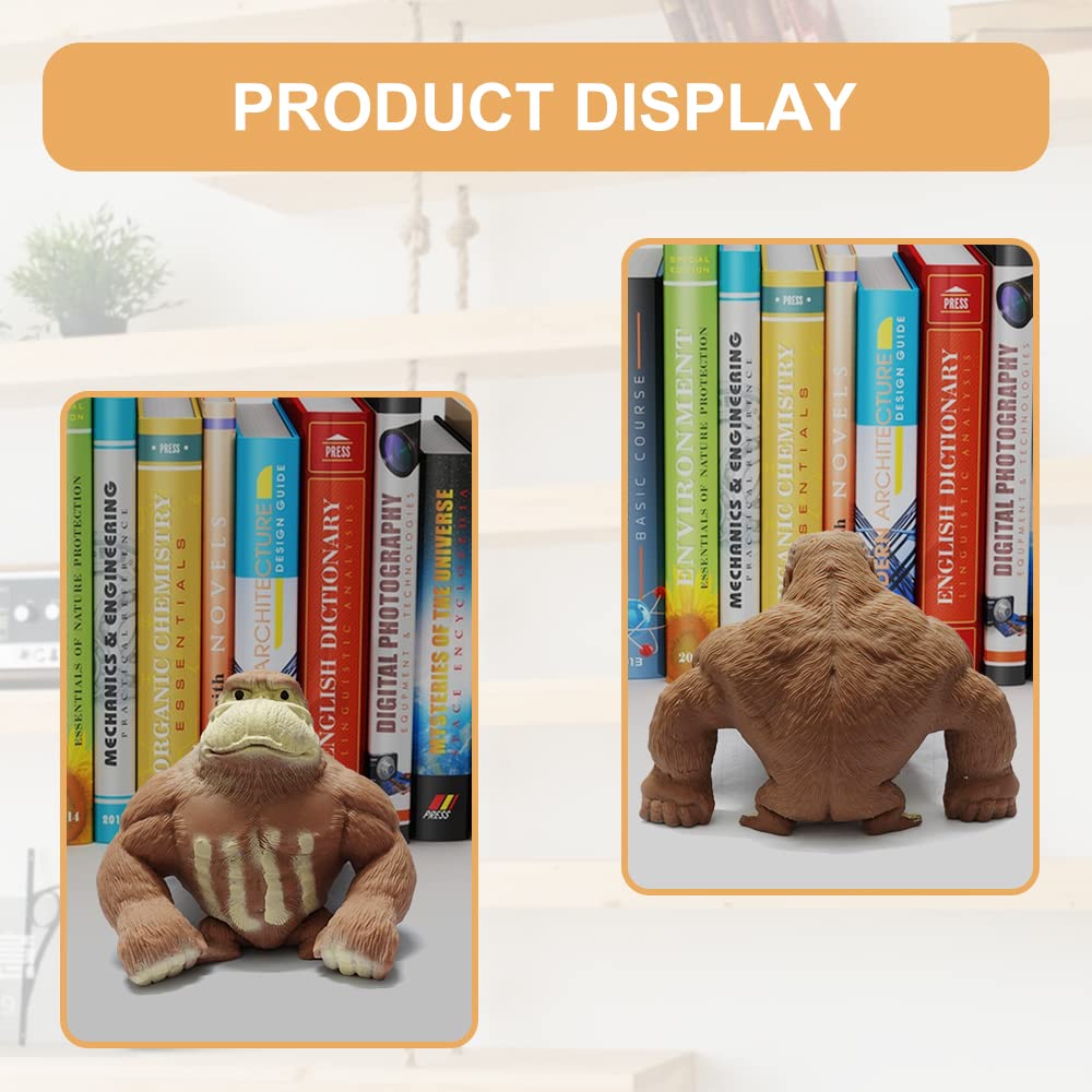 Tiefenets Squishy Monkey Toy - Stretchy Gorilla Action Figure, Brown, PVC, Middle Size, Model ZH002, Stress Relief for Kids