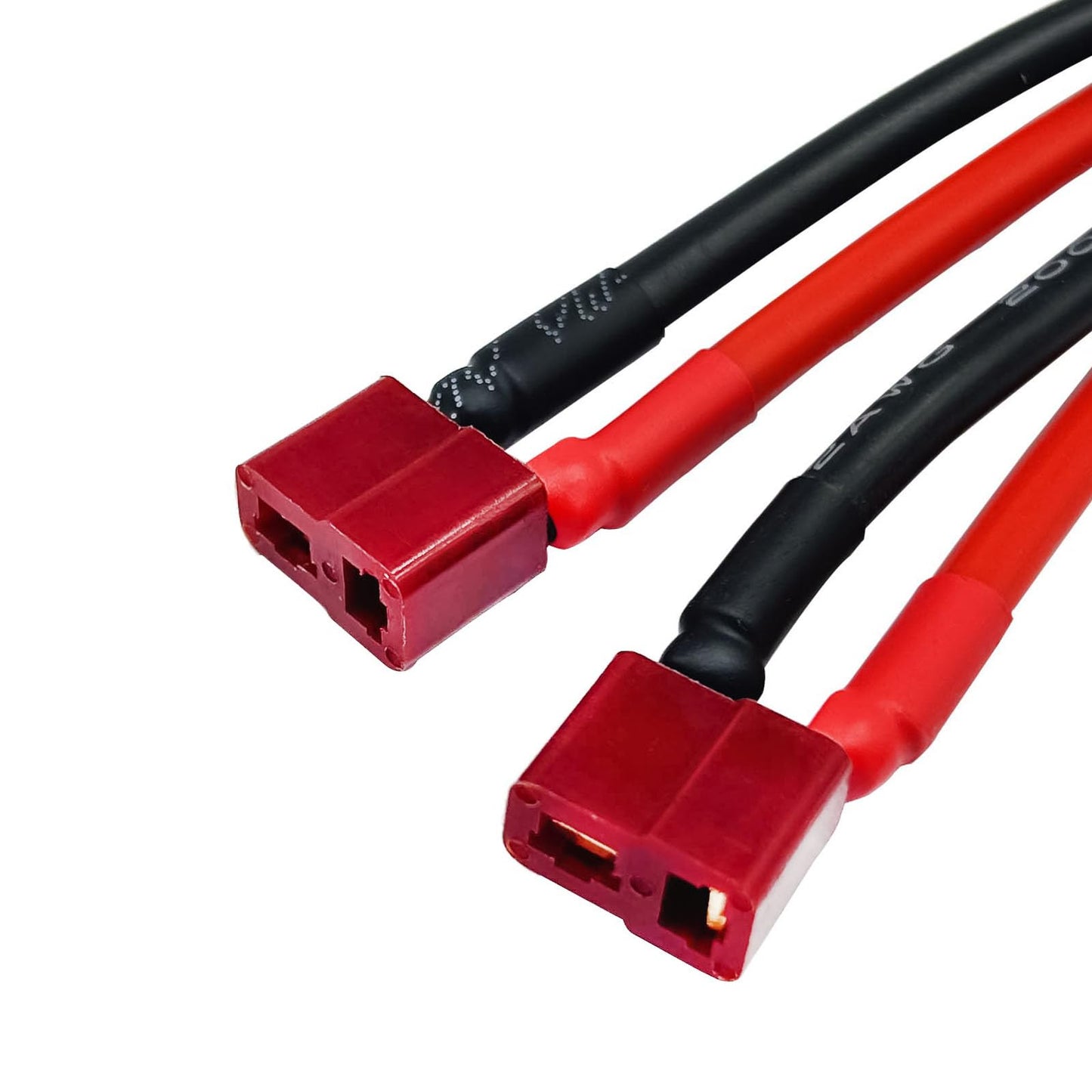 2Packs T Parallel Y Splitter Battery Connector 12AWG Cable Dual Extension Y Splitter Male to 2 Female for RC Quadcopte Multiroto