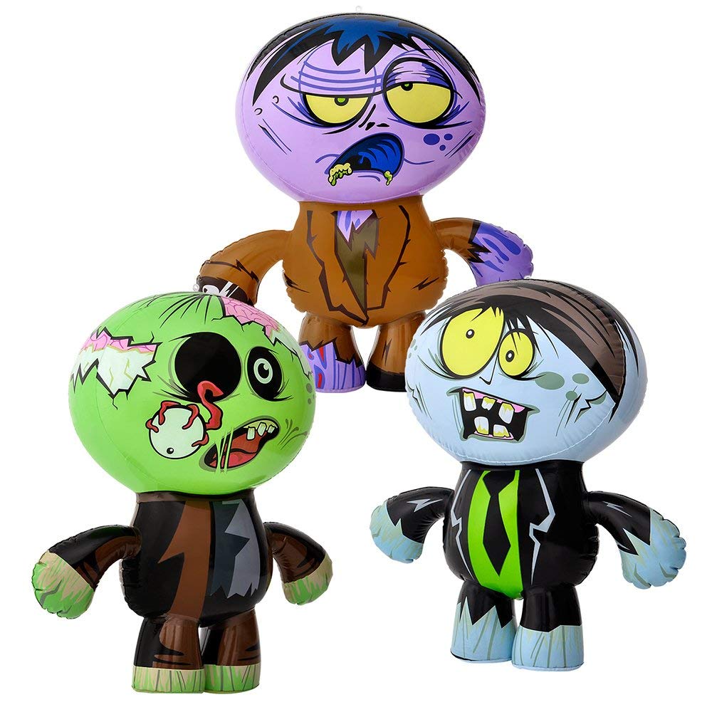 5Star-TD Set of 3 Crazy Inflatable Zombies (24) Party Decor/Favor/Giveaway/Toy