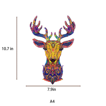 Wentufin - 150 Pieces Wooden Jigsaw Puzzles For Adults Large Size Wood Cut Puzzles Deer Wooden Jigsaw Puzzles Gift For Christmas