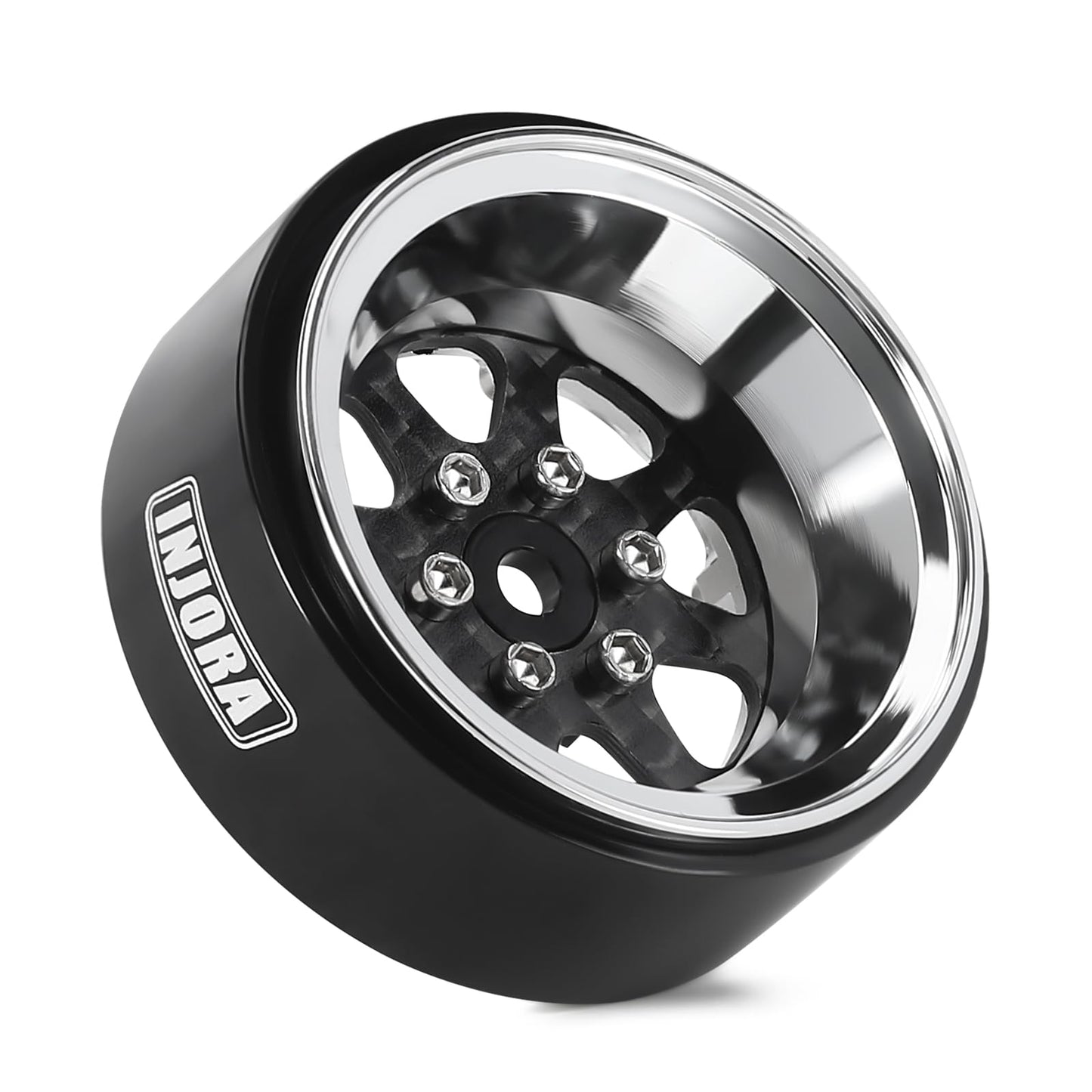 INJORA ModuWheel 1.3 beadlock Negative Offset Wheels with 8-Spoke, Replaceable Carbon Fiber Modular, for 1/18 1/24 RC Crawler (S