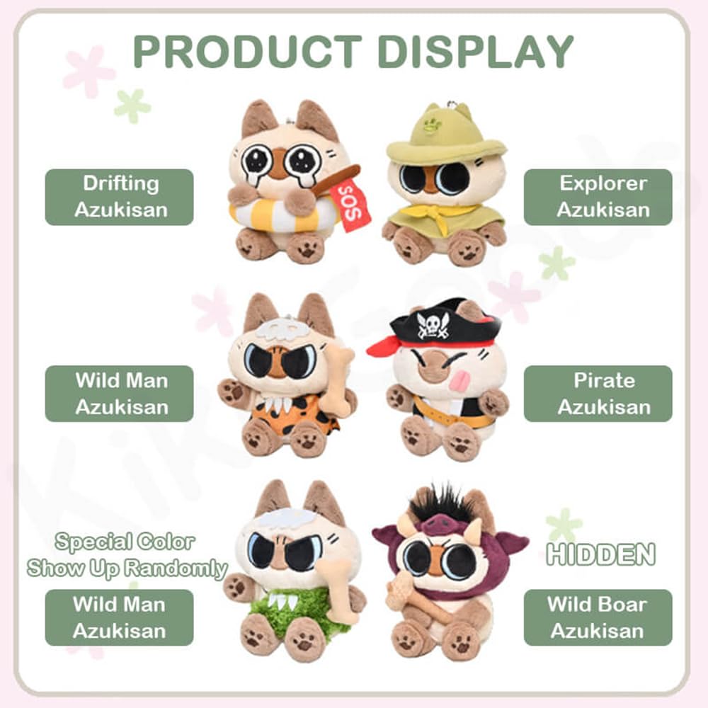Maidimiao Nobeko Azuki Can Cat Blind Box Figures Island Exploration Series 1Pc Random Art Cute Plush Siamese Cats Collectibles B