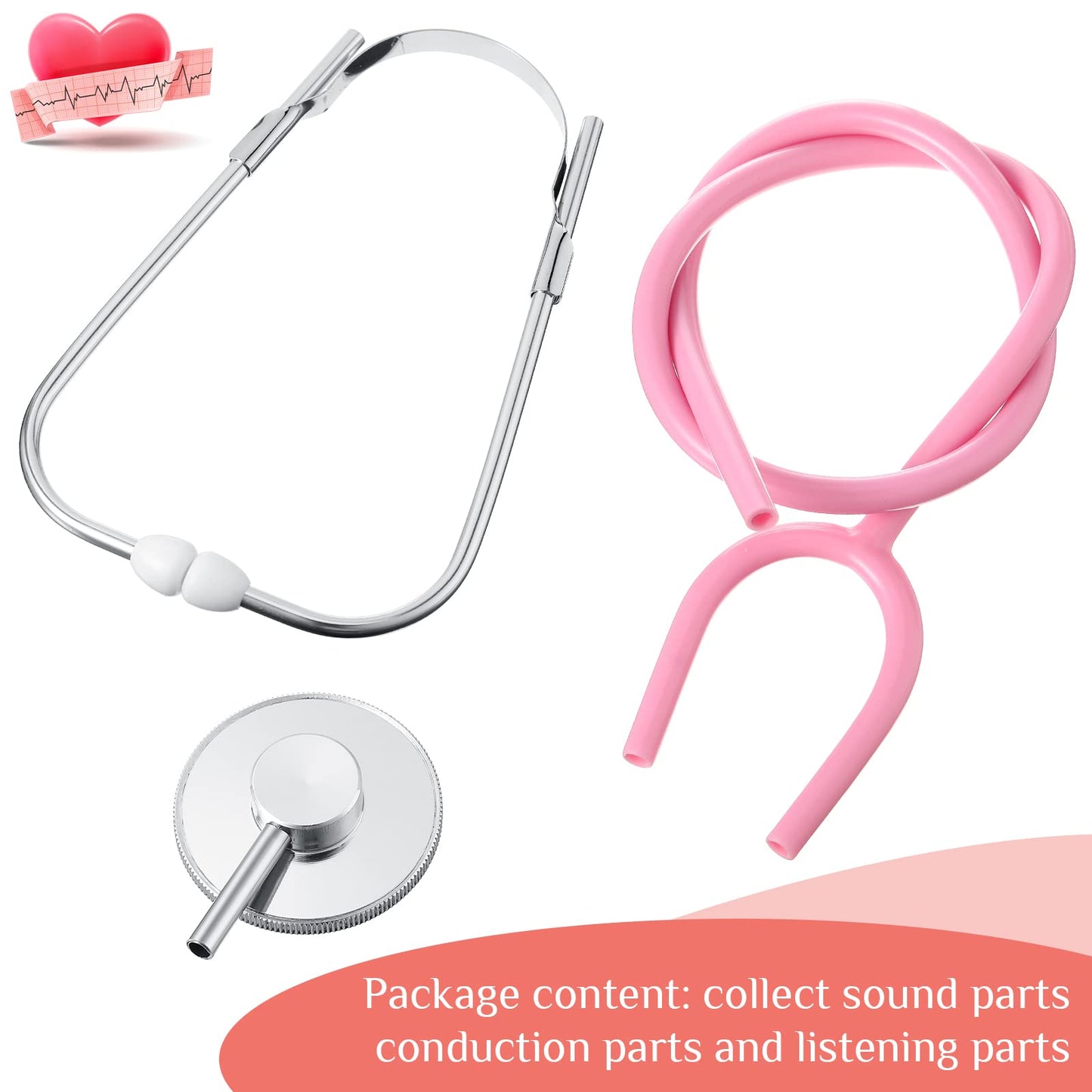 Vinsot 4 Pieces Kids Stethoscope, Stethoscope Toy Working Stethoscope for Kids Role Play Nursing Stethoscope Costume Cute Doctor