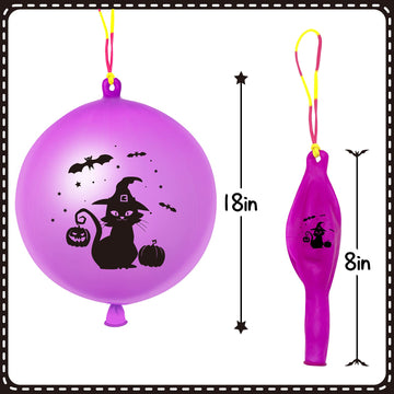 Zmciner 36 Pcs Halloween Punch Balloons, Halloween Punching Balloons Party Favor Supplies Decorations, Goodie Bag Filler, Trick Or Treat Game, Halloween School Classroom Game (6 Themes)