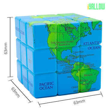 Magic Cube Puzzles Toys Classics Cube for Kids & Adults (World Map 3x3)