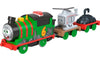 Thomas & Friends Motorized Talking Percy Engine & Harold Helicopter Toy Train for Kids Ages 3+, Standard Size, Color: Percy