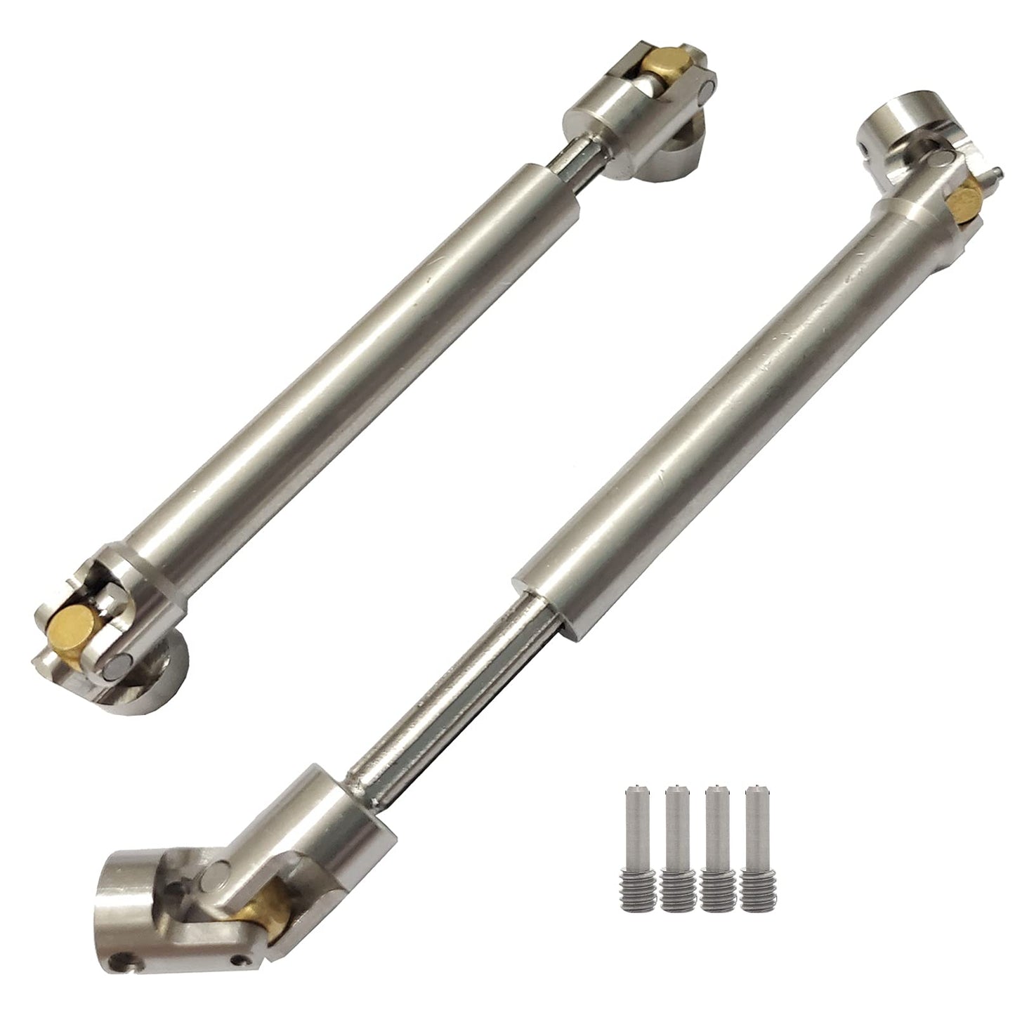 AMOGOT 2Pcs Stainless Steel Drive Shafts 112-165mm for 1/10 RC Crawler Trx4 SCX10 Wraith Axial SCX10II Capra D90 TF2 Redcat Gen7