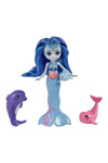 Enchantimals Family Set With Dorinda Dolphin Small Doll & 3 Animal Sibling Figures, Ocean Kingdom Toy Collection