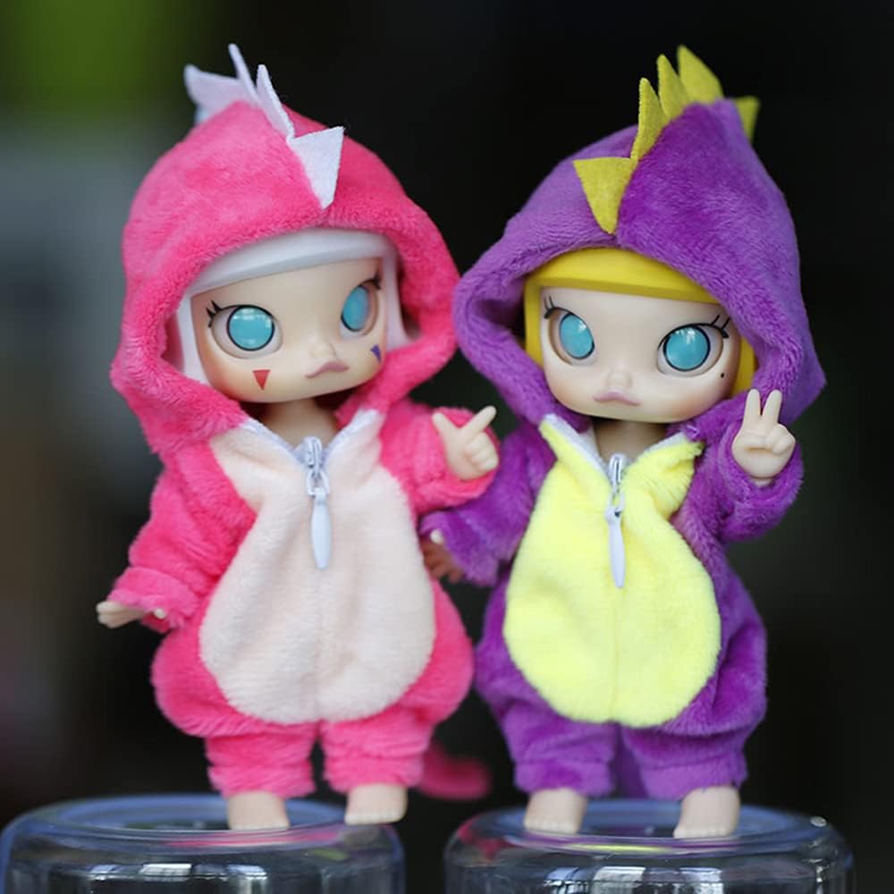 Xidondon Cute Dinosaur Animal Monster Doll Clothes For Ob11,Molly, Gsc,1/12 Bjd Doll Accessories Toys Dolls Clothes (Pi)