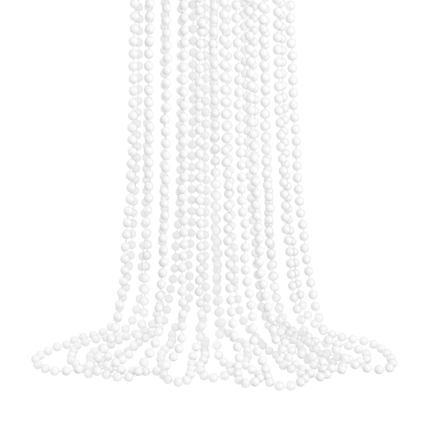 ZZYFGH 33'' 7mm St Patricks Day Beads Necklace, White Bead Necklace Bulk, Mardi Gras Round Beaded Necklaces for Party Favors Cos