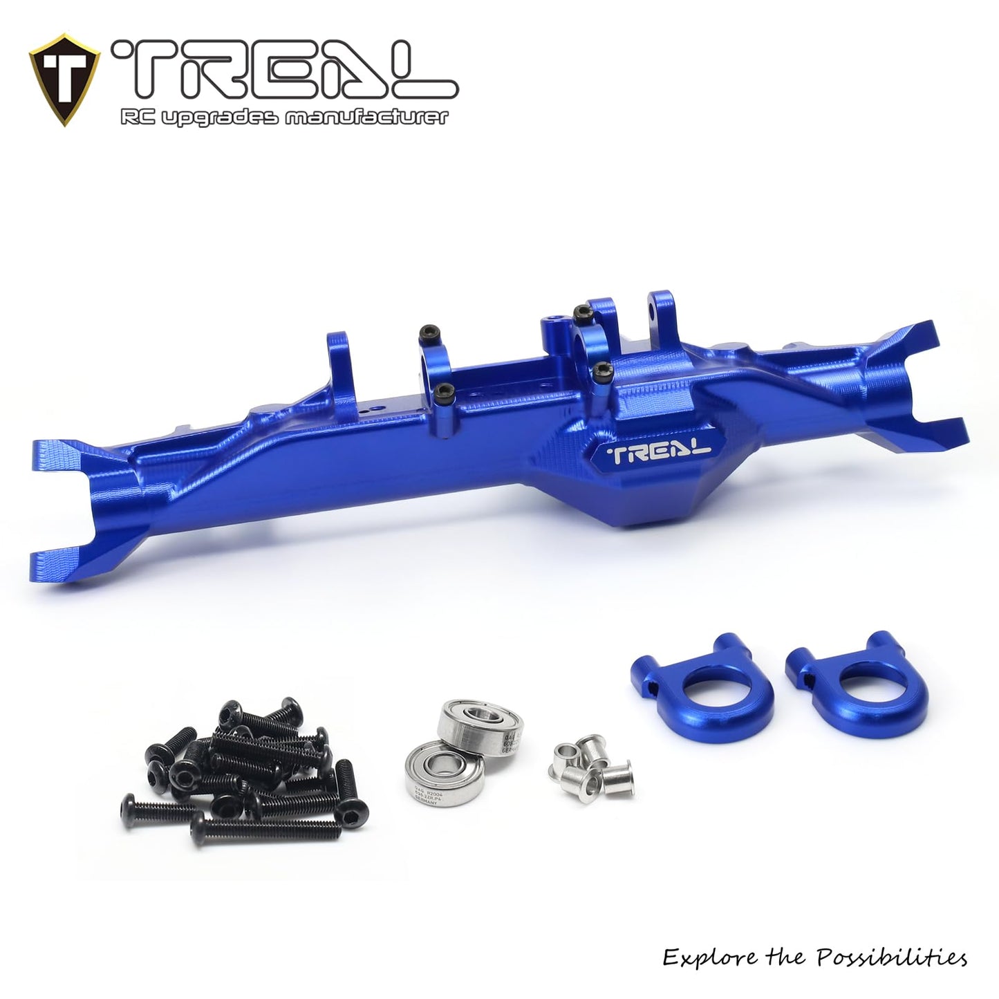 Treal Aluminum 7075 Front Axle Housing Cnc Billet Machined Upgrades For Vanquish Products H10 Optic(Purple)