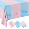 Gatherfun Gender Reveal Party Supplies Disposable Tablecloth Plastic Waterproof Table Cover for Boy or Girl Gender Reveal Party