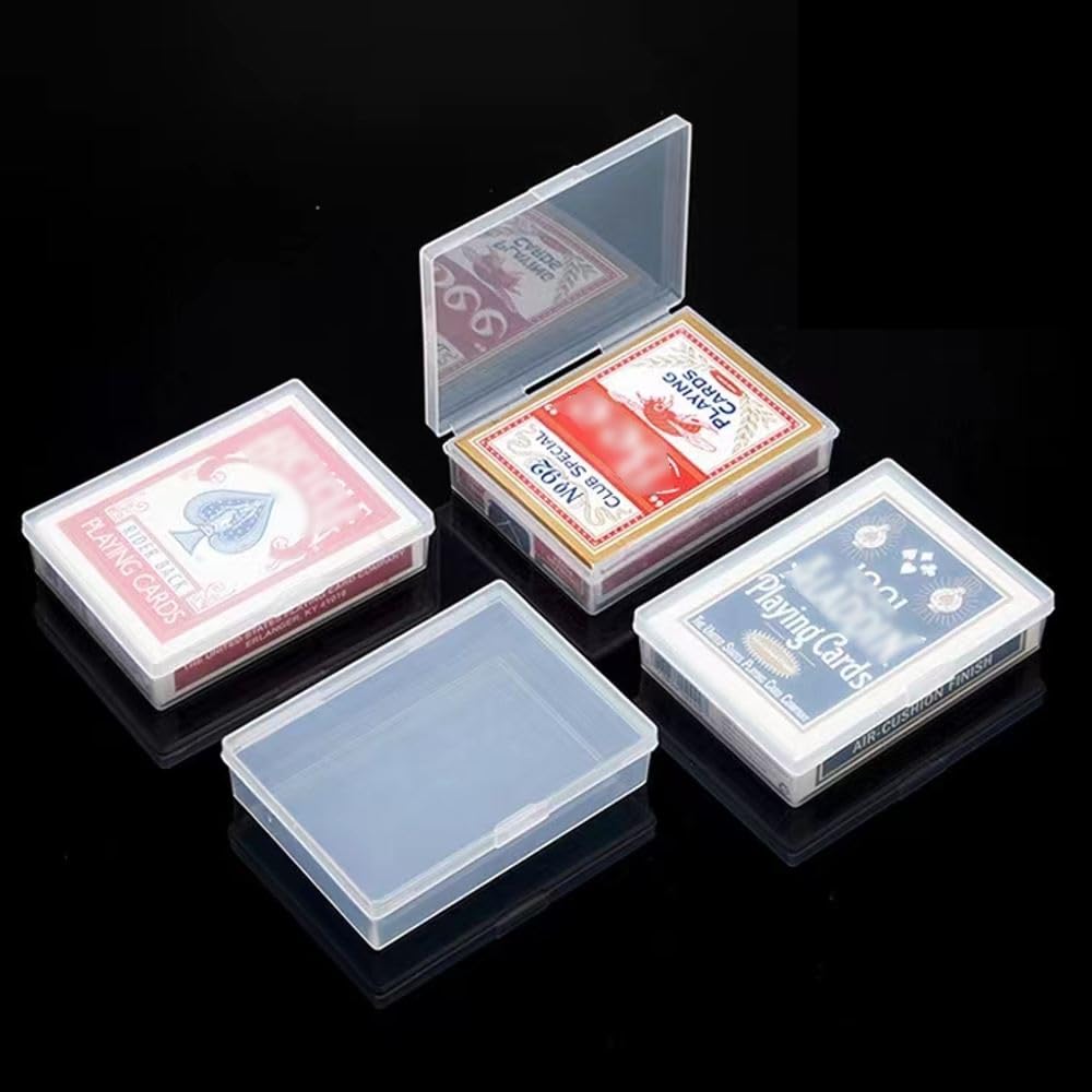 DKAOVH Playing Card Case Set - 4 Clear Plastic Storage Boxes for Cards