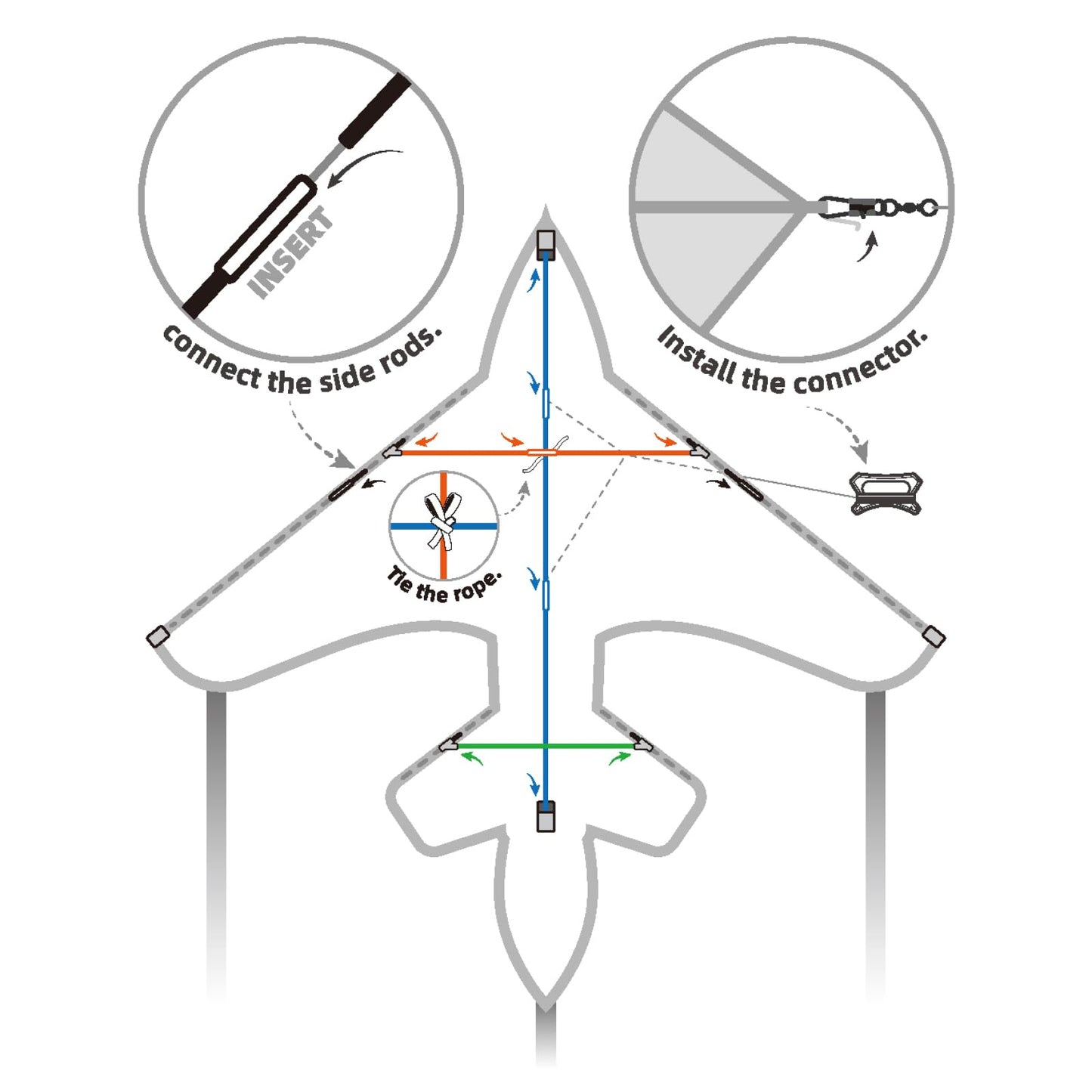 Sgftre Airplane Kite For Kids And Adults, Easy To Fly With Durable Fiberglass Frame, Outdoor Fun Sports Plane Kite With Handle A