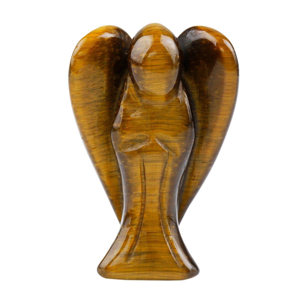 Rockcloud Healing Crystal Gemstone Carved Pocket Crystal Guardian Angel Figurines 1.5 Inch