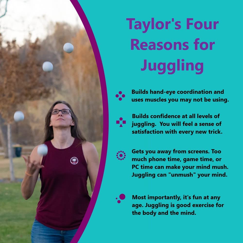 Zeekio Taylor Tries Signature Beginner Juggling Ball Set - 6 Panel Ball - 110 Grams 62Mm
