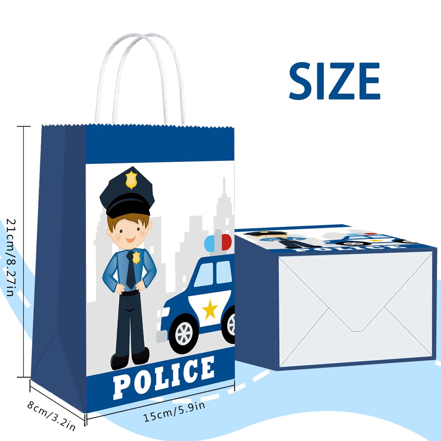 16Pcs Police Party Bags Police Decorations For Party Police Gift Bag Police Party Favors For Kids Police Car Party Favors Police
