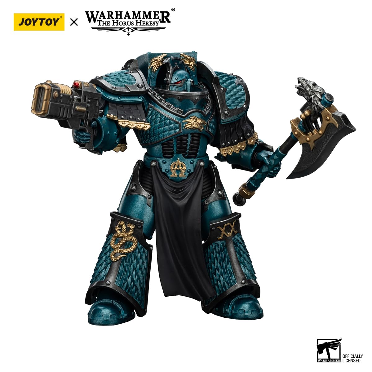 JOYTOY Warhammer The Horus Heresy Alpha Legion Lernaean Terminator with Volkite Charger - 1:18 Scale 5.39in Action Figure Mecha