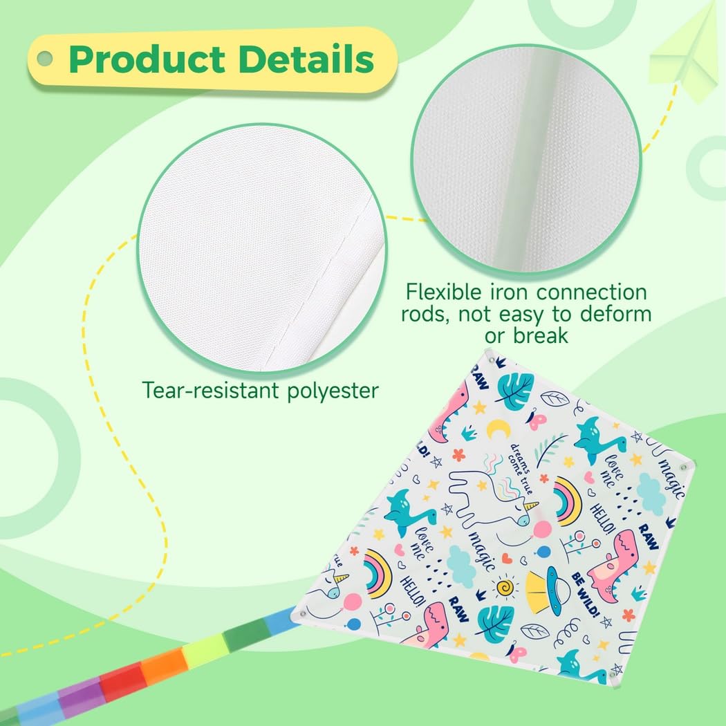 B Bangcool Diy Kids Kite Kites Making Painting White Paper Blank Kites With Swivel Line For Boys & Girls Outdoor Park Beach Grassland Activities(30Pcs)