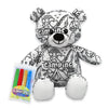 PLUSHOLOGY Color Me Plush Camping Teddy Bear Stuffed Animal; Color and Wash Over and Over Plush for Kids 3 Years Old to mature-themeds; Child-Safe Washable Markers Included (8.5 Tall When Seated)