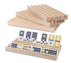 Essajoy Wooden Domino Trays/Racks Set Of 4 Mexican Train Domino Trays/Racks Double 12 Tiles Holders Rack Domino Tiles Holders Do