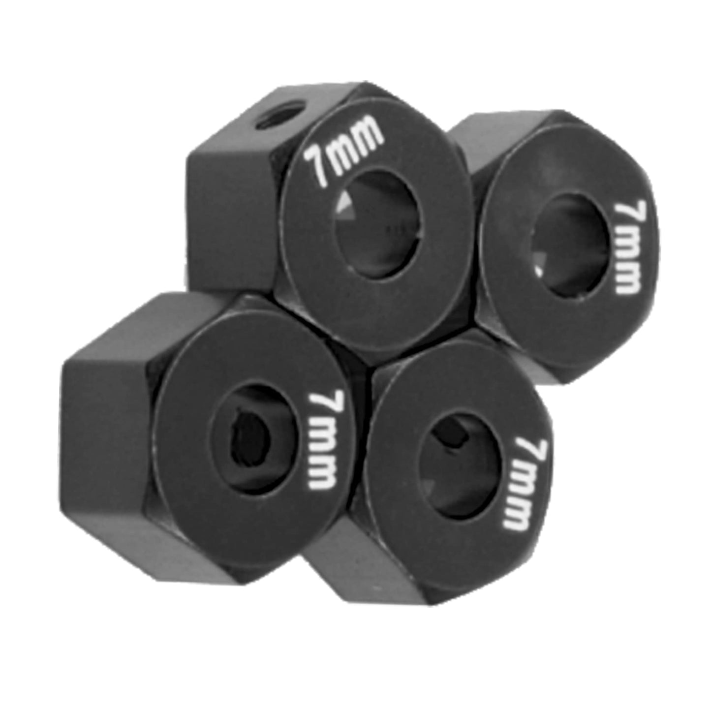 Vgoohobby Metal 12mm Hex Wheel Hubs 7mm Thick Drive Adapters with Flanged Lock Nuts Compatible with Traxxas 1/10 4WD Rustler Sla