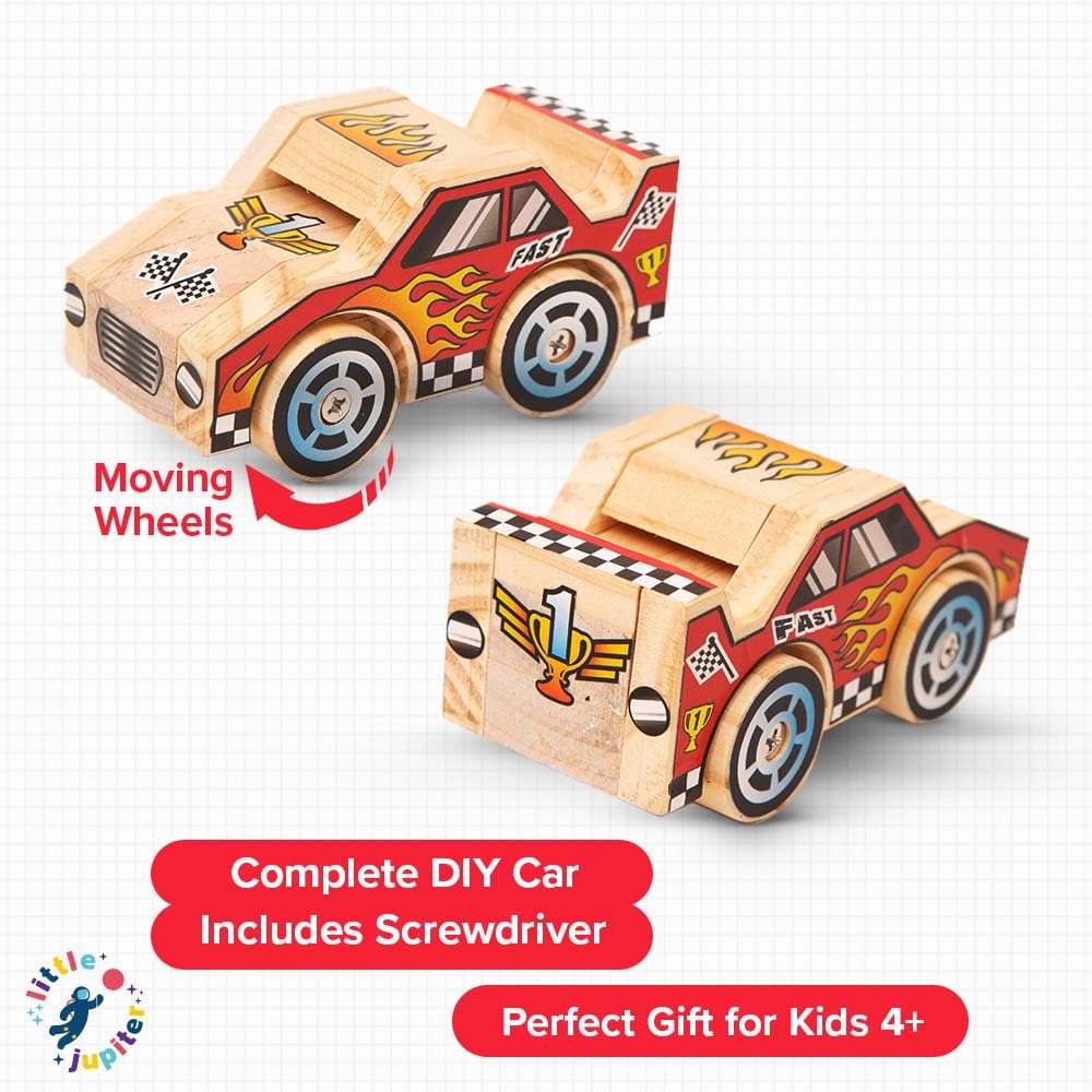 DIY Wooden Kits w/ Stickers - Kids Building Kit - Stem Building Toys - Wood Crafts for Kids - Building Kits for Kids - Woodworki