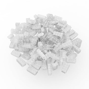 Classic Bulk Brick Block 2X4, 200 Piece Building Brick Full Transparency, Compatible With Lego Parts And Pieces 3001, Creative Play Set - Compatible With Major Brands(Colour:Full Transparency)