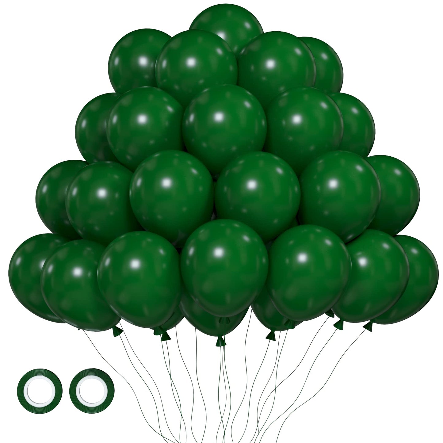 Voircoloria 105Pcs Dark Green Balloons 12Inch Hunter Green Balloons For Birthday Dinosaur Baby Shower St. Patrick'S Day Summer J