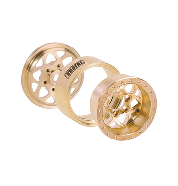 INJORA 1.0 Brass Beadlock Wheel -4.7mm Offset Rim for TRX4M Ascent18 SCX24 FCX24 1/24 1/18 RC Upgrade