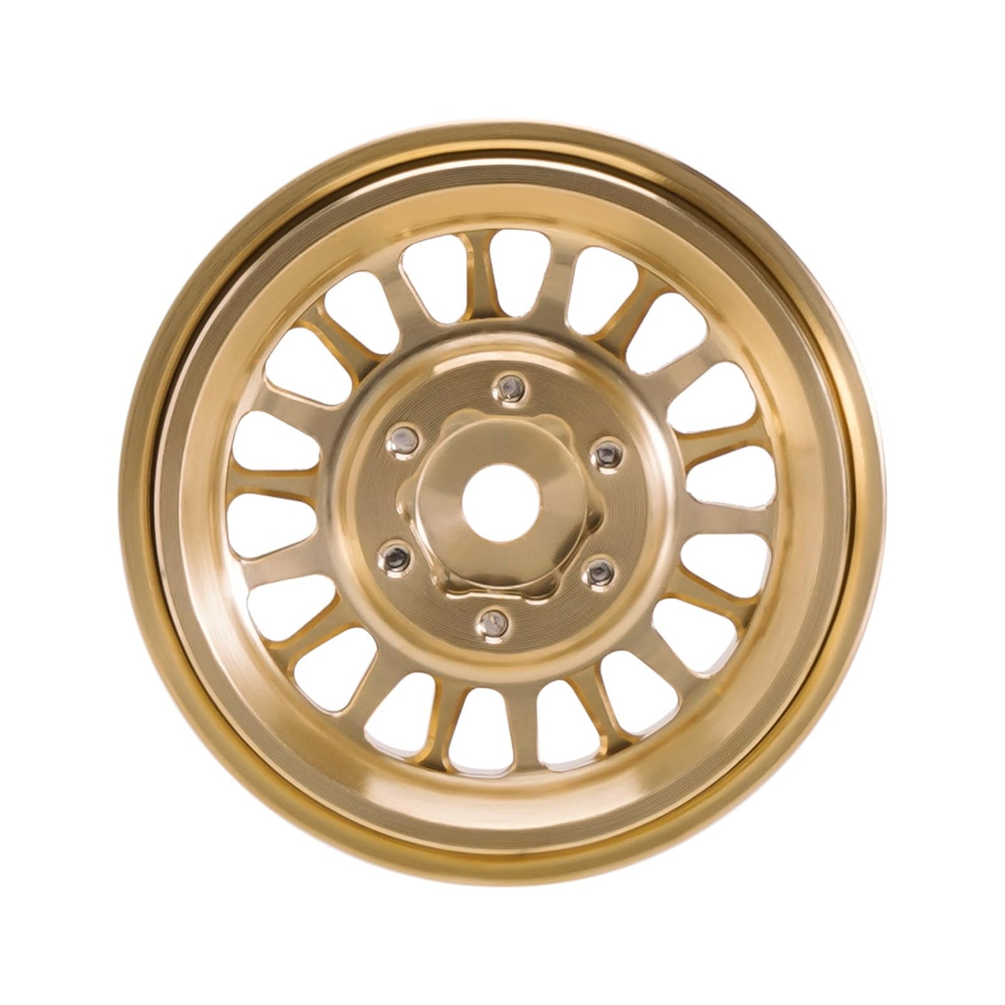 INJORA 1.0 Plus Brass Beadlock Wheel Rim for 1/24 1/18 RC Crawler TRX4M Ascent18 SCX24 FCX24 Upgrade(Brass)