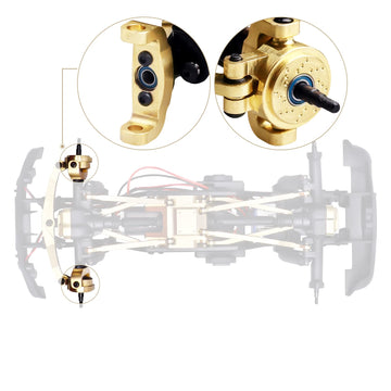 CrazyHobby Brass Caster Blocks & Steering Blocks & Diff Covers Heavy Duty for TRX4M TRX4MT 1/18 RC Crawler Car Upgrade Parts (Go