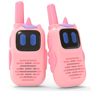 Holiky Pink Walkie Talkies With Silicone Cover, Toys For 3-8 Year Old Girls Boys, Kids Walkie Talkies 1000Ft Range 2 Way Radioto