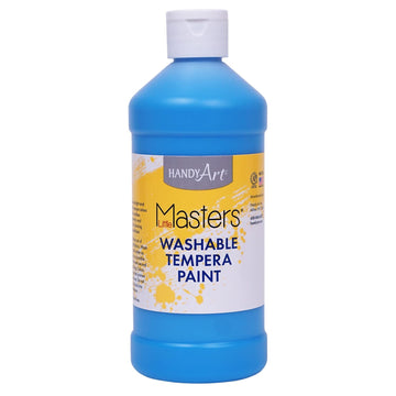 Little Masters Washable Tempera Paint, Light Blue, 16 oz., Pack of 6