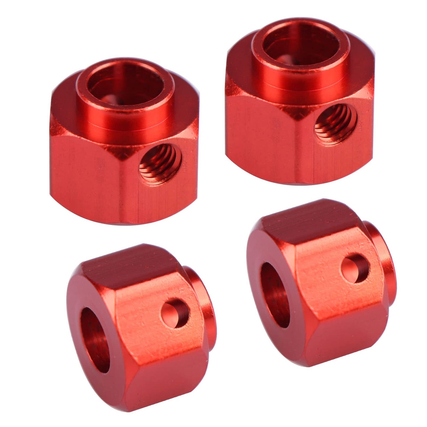 Aimrock Aluminum 12Mm Hex Extended Wheel Hubs 8Mm Offset Spacers For 1/10 Trx4 Trx6 Rc Crawler Truck (Red, 8Mm)