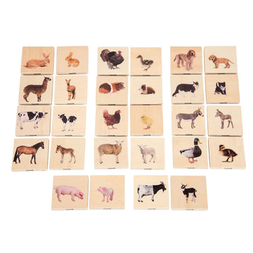 Tickit - 73406 Domestic Animal Family Match - Set Of 28 - Real Pictures - Animal Memory Game With Parents And Babies - Animal Ma