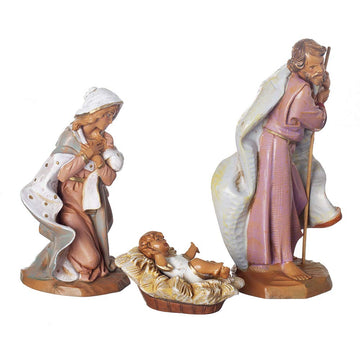 Fontanini By Roman, The Holy Family 3-Piece Set, 7.5' Collection, Nativity Figures, Made In Italy