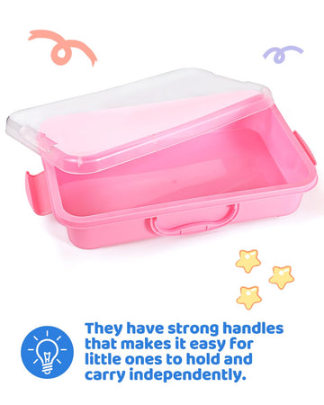 2 Pcs Sand Tray Sensory Bin With Lid And Handle, Portable Sensory Sandbox Container For Kids, Plastic Activity Tray For Toddlers