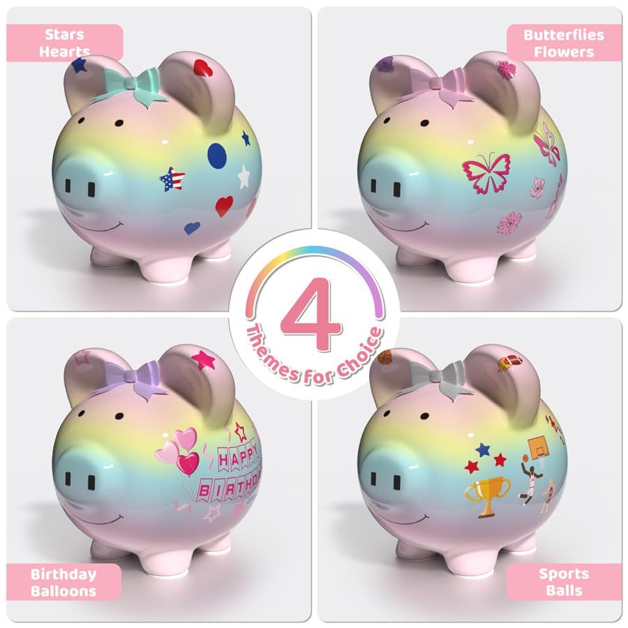 Personalized Ceramic Piggy Bank For Kids With Name Diy, Toddle Piggy Bank For Girls, Alcancias De Dinero Para Nios, Kids Bank Bi