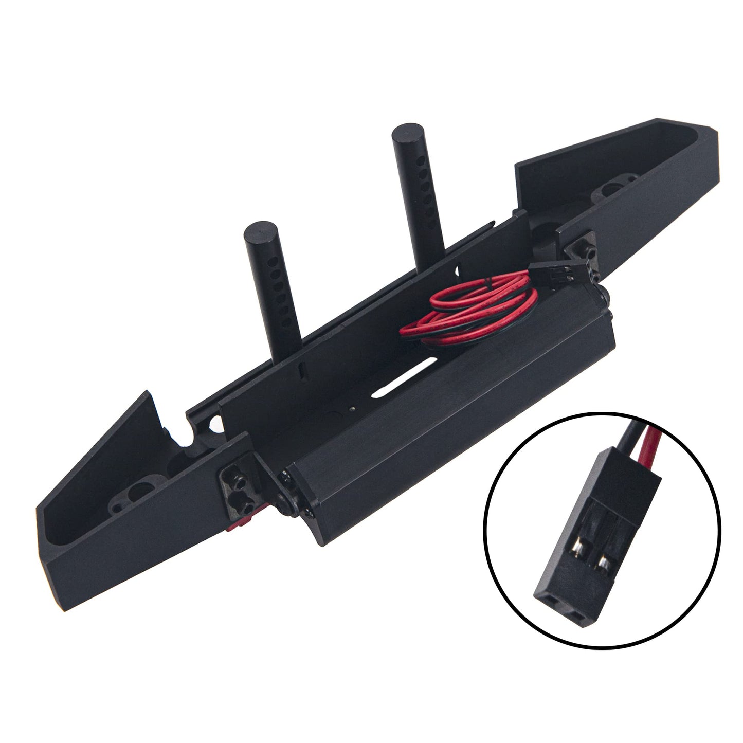 Sharegoo Metal Front Bumper With Lights Bar Tow Trailer Compatible With Traxxas Trx-4 Axial Scx10 90046 90047 Scx10 Ii 1/10 Rc C