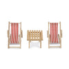 Miniature Beach Chair & Table 3Pcs 1:12 Dollhouse Furniture Model Foldable Chairs Folding Beach Sunbath Chair Props Cake Diy Gar