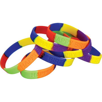 Really Good Stuff Happy Birthday! Silicone Bracelets - 24 bracelets