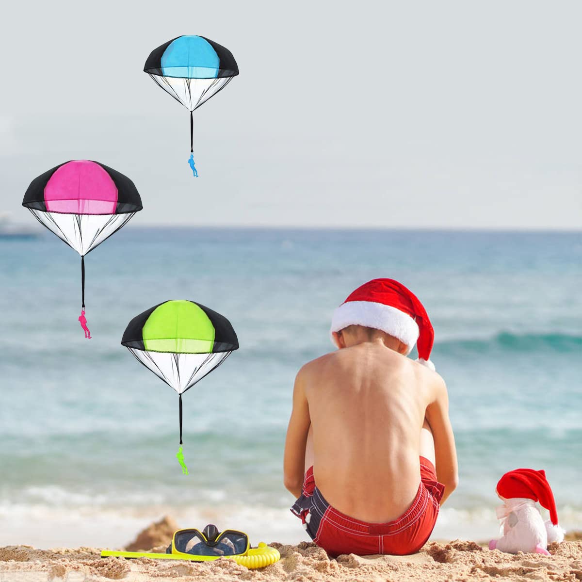 Pinkiwine 6 Pack Parachute Toys tossing Toy for Kids Boys Girls Christmas Stocking Stuffers Party Favors Gifts