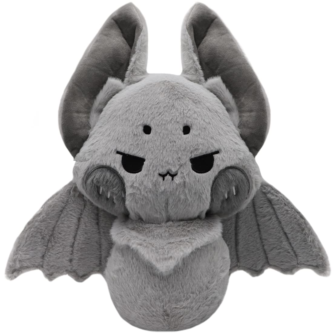 Elainren Crazy Gray Bat Plush Toy Halloween Bat Stuffed Soft Pillow Cartoon Furry Bat Plushie Dolls Gifts/13.7''