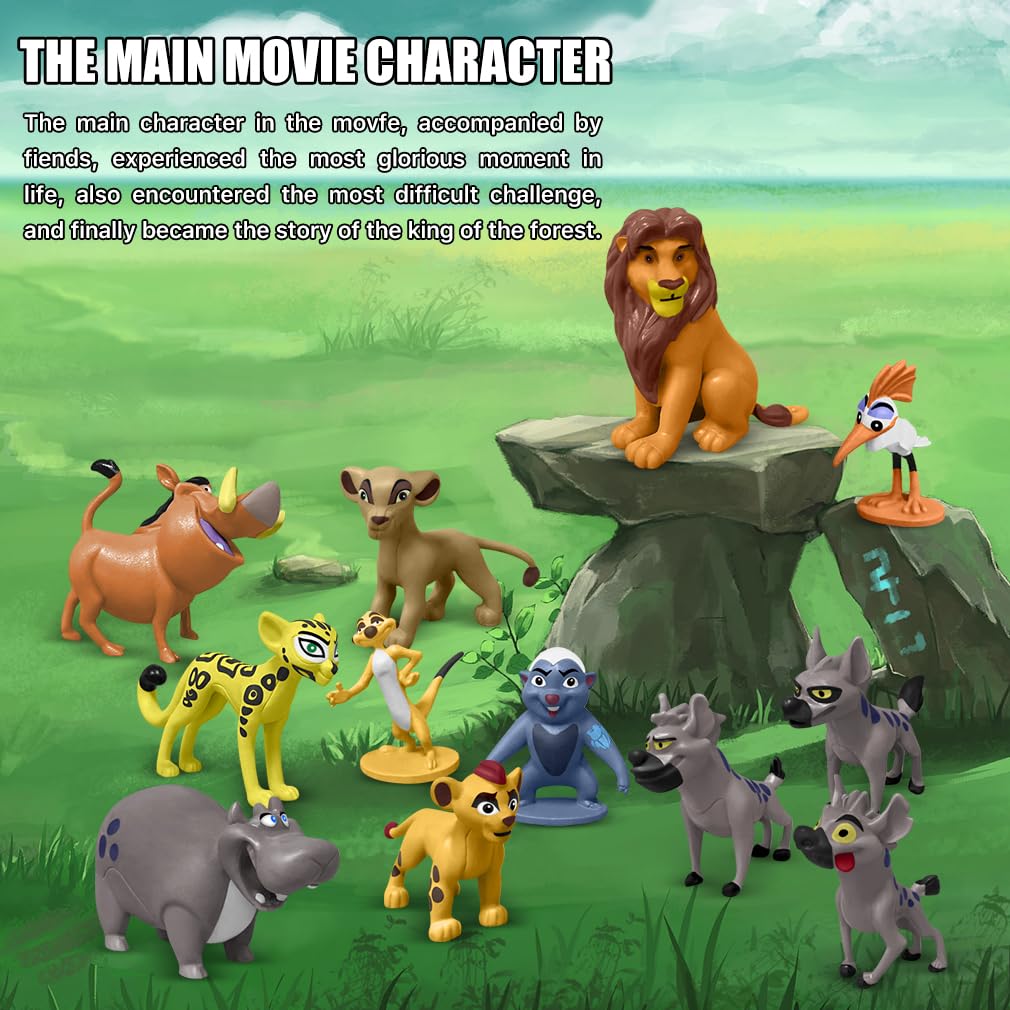 Minaso 12-Pc Mini Animal Action Figures, Collectible Toys For Kids, Perfect For Cake Toppers & Desktop Decorations