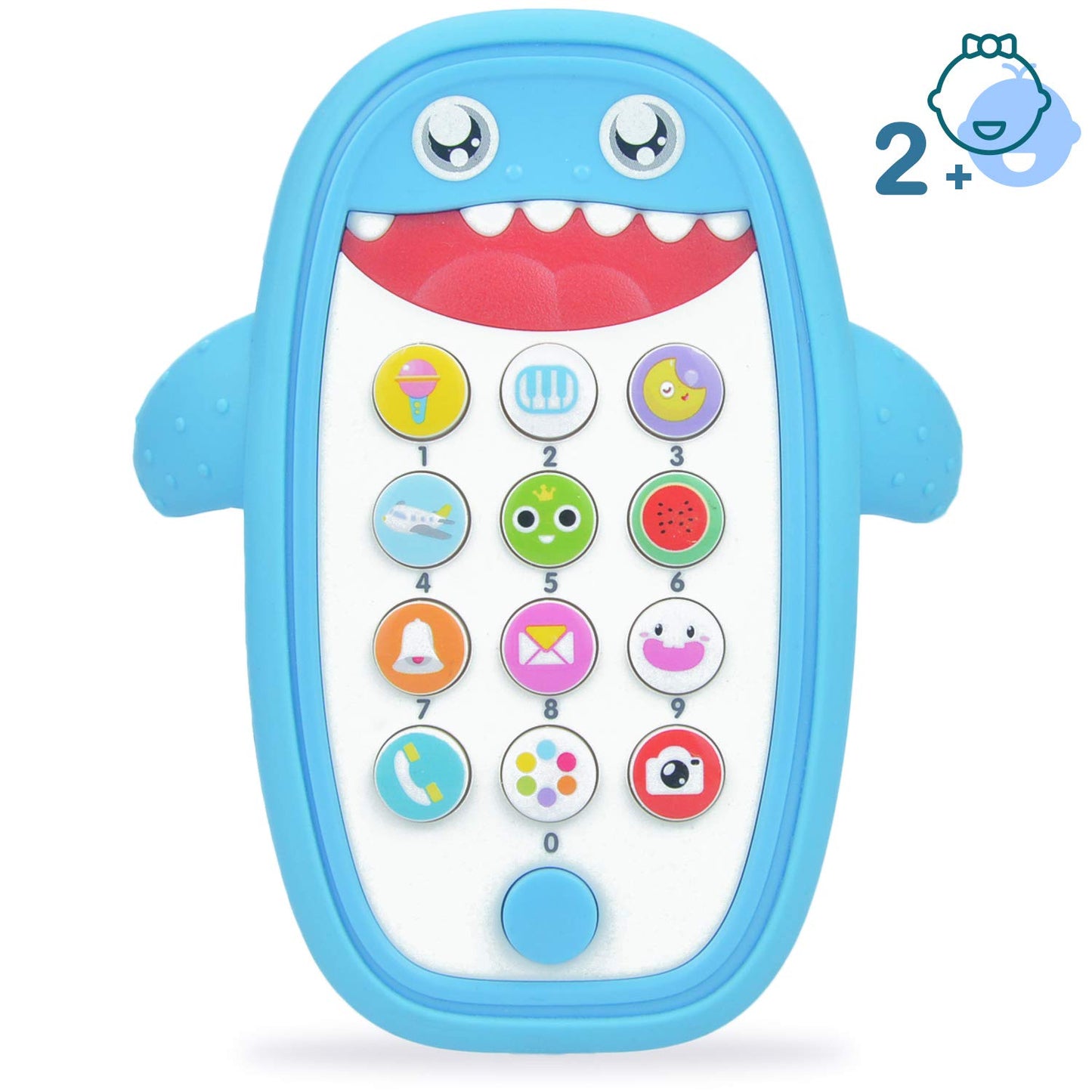 FYYZY Baby Cell Phone Toy for Learning and Play Early Education Telephone with Silicone Teether Cover Music Lights Help Learn Ba